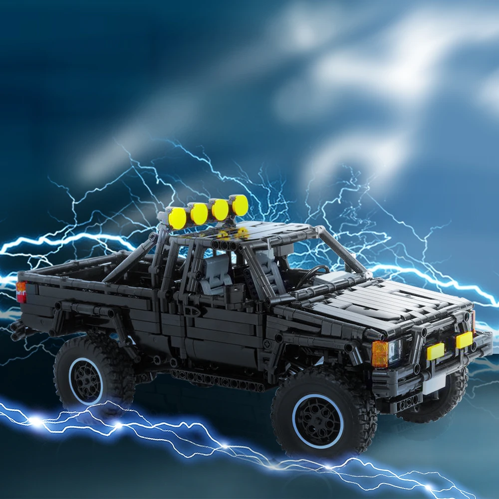 MOC 4x4 SR5 Hilux Pickup Building Blocks Movie Back to the Future SR5 Hilux Pickup Car Model Bricks Kids Toys Birthday Gifts