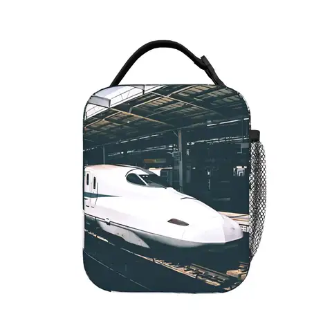 Shinkansen, Bullet Train Insulated Lunch Bags Portable High Speed Rail Train Meal Container Cooler Bag Lunch Box Tote