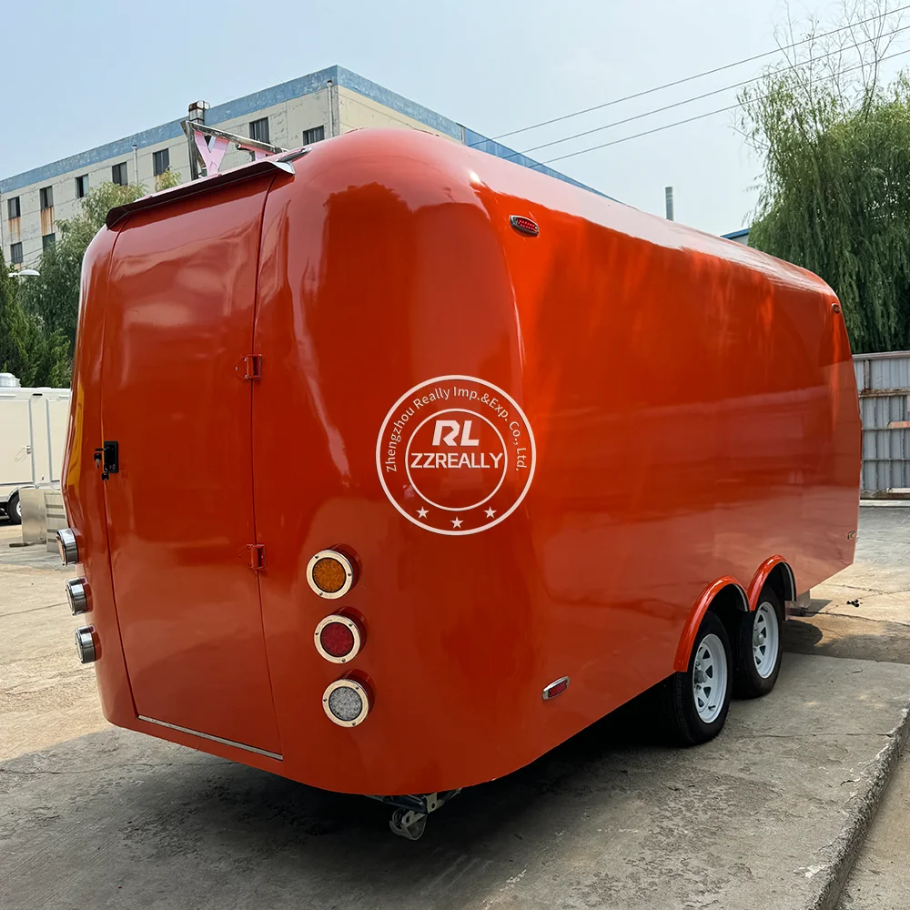 Mobile Concession Food Truck Custom Full Kitchen Equipments Snack Pizza Trailer Airstream Fast Food Trailer