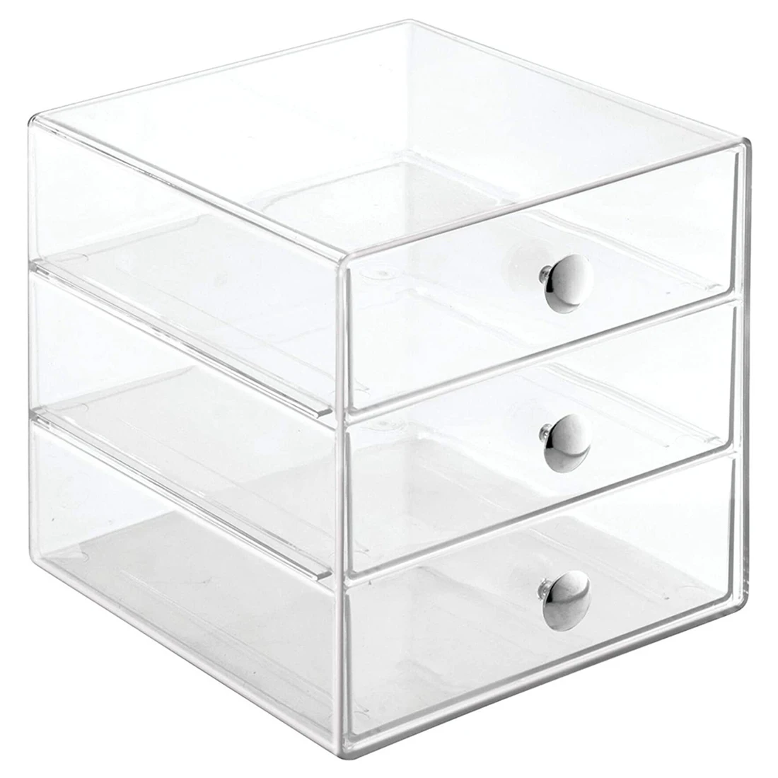 

NEW-3 Acrylic Vanity, Compact Storage Organization Drawers Set For Cosmetics, Glasses, Supplies, Hair Care, Bathroom