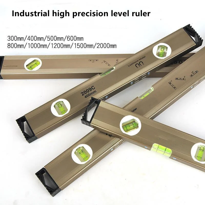 800 mm Regla Horizontal magnética, regla de nivel de burbuja, regla de equilibrio de burbujas de aleación de aluminio de alta precisión para decoración del hogar DIY