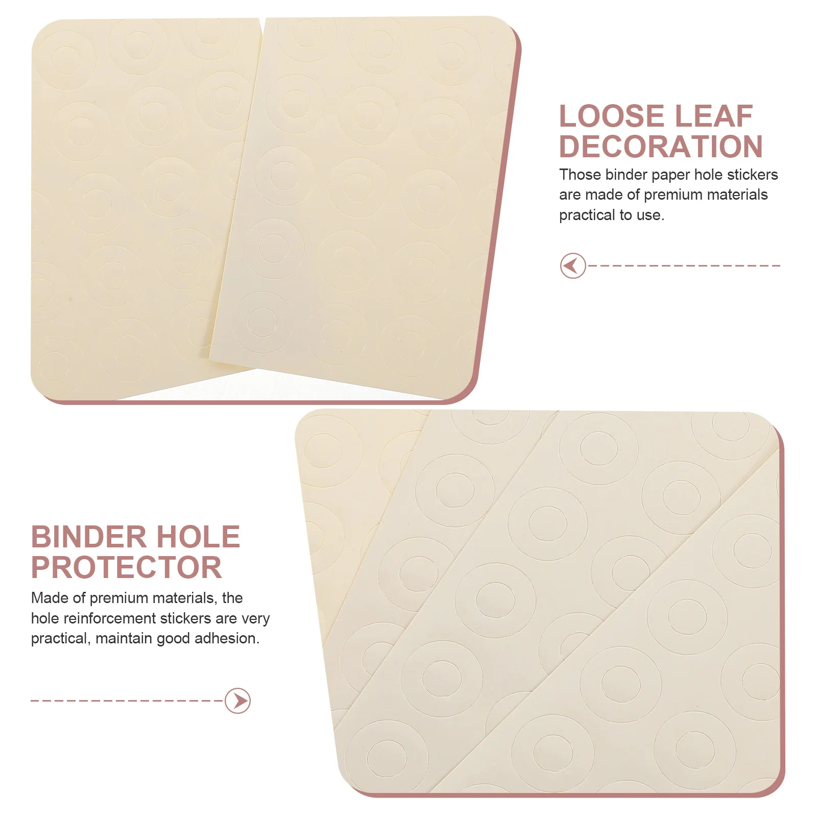 

280Pcs Paper Hole Protection Stickers Loose-Leaf Reinforcement Labels Strong Adhesive for Binder Documents Calendars School