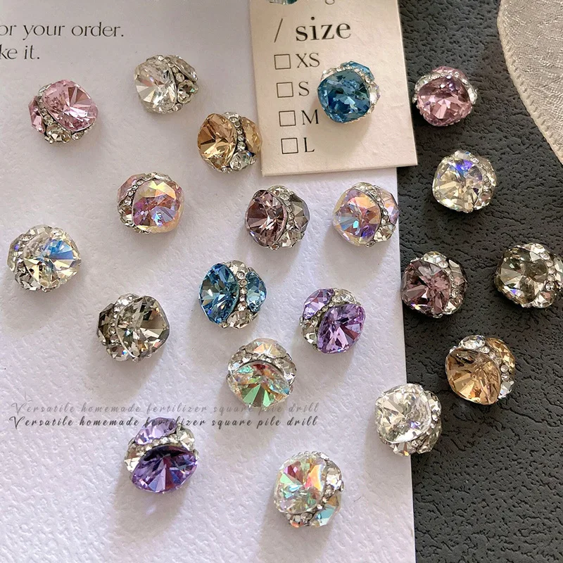 5PCS Handmade Stacked Crystal Diamonds Nail Art Rhinestones Charms Gem Jewelry Parts Accessories For Nals Decoration Supplies - Image 3