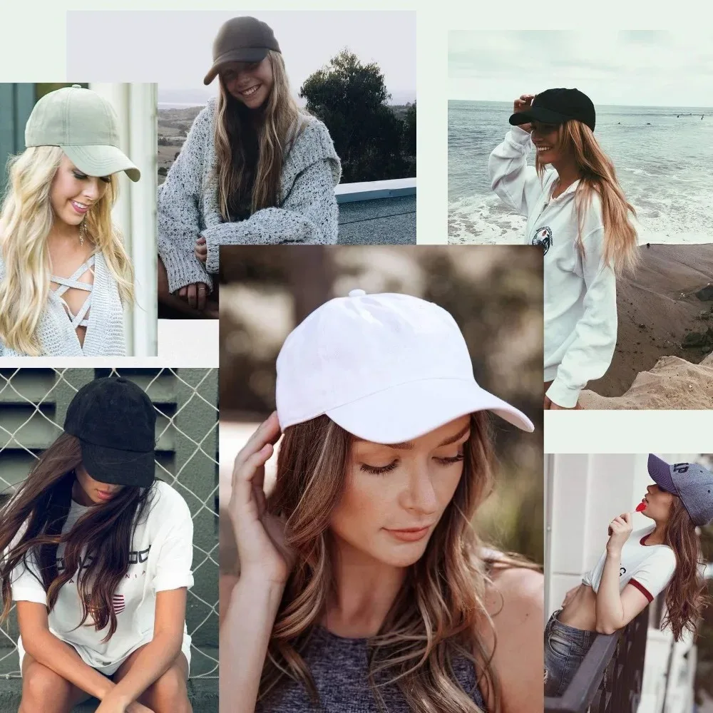 Peluca de gorra de béisbol para mujer y niña, extensiones de cabello ondulado, cuerpo largo, sombrero negro, postizos de fibra sintética de calor, ajustable