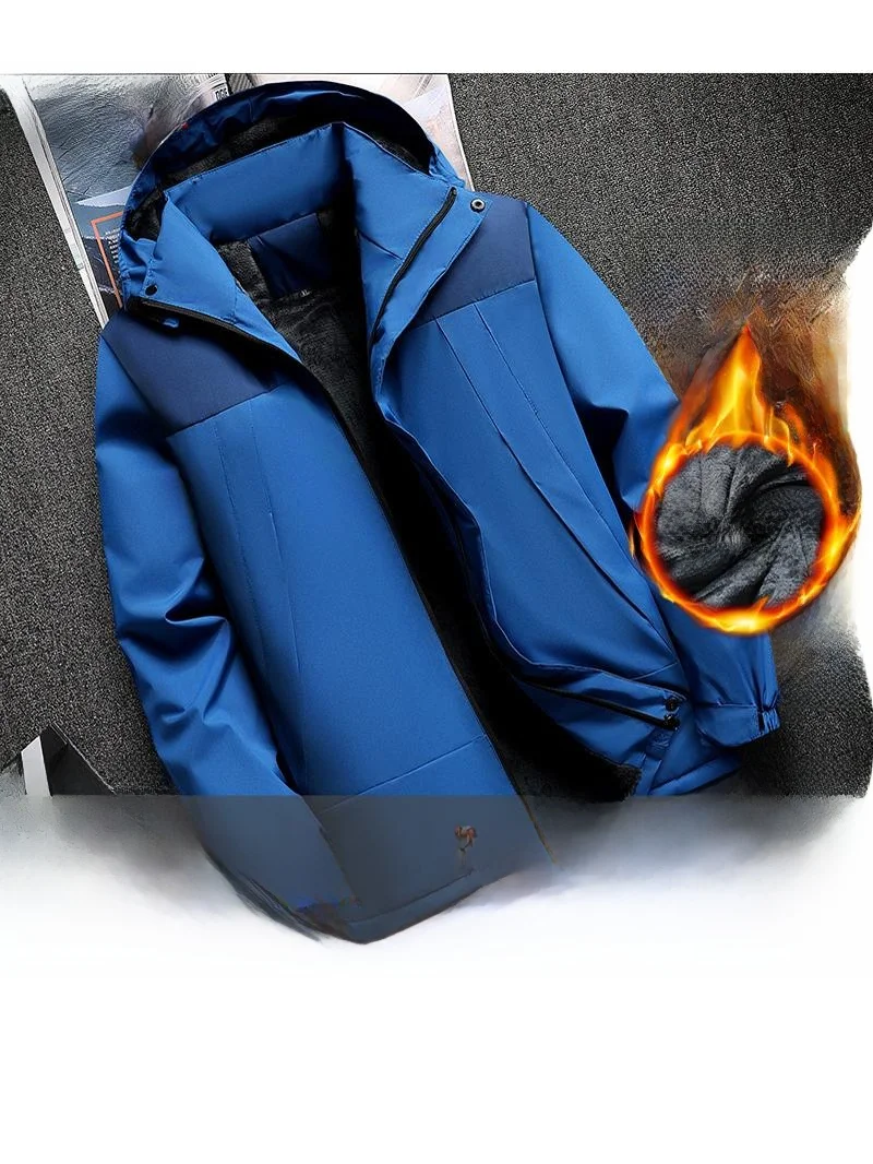 

Thickened Jacket Men's Large Size Workwear Windproof Warm Outerwear Construction Cotton Clothes Fleece Automobile Repair Wear...