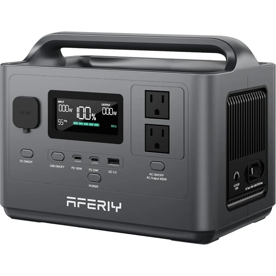 

P040 Portable Power Station 256Wh Solar Generator with 2x400W AC Outlets 120W Solar Input 1.2H Fast Charging Ideal for Outdoor