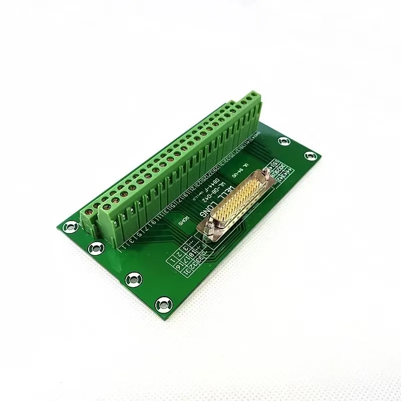 

D-SUB DB44 Pin Solid pin header breakout board, terminal block, plug.