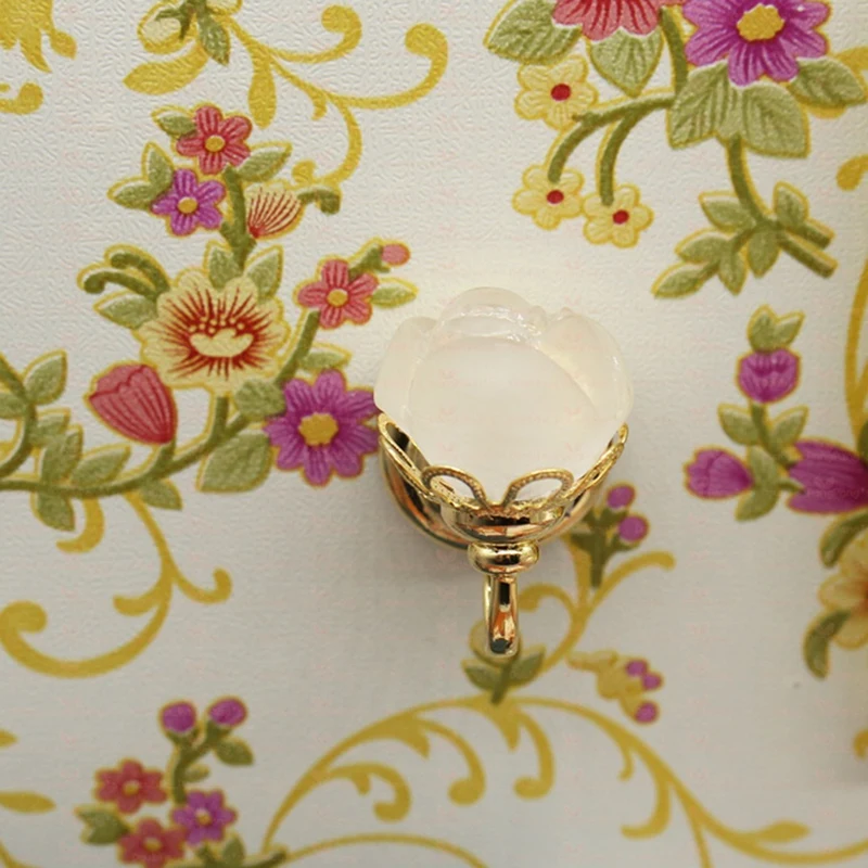 1:12 Dollhouse Ceiling Light,Miniature LED Battery Light Rose Shape Wall Sconce Light With Switch For Dollhouse Decor