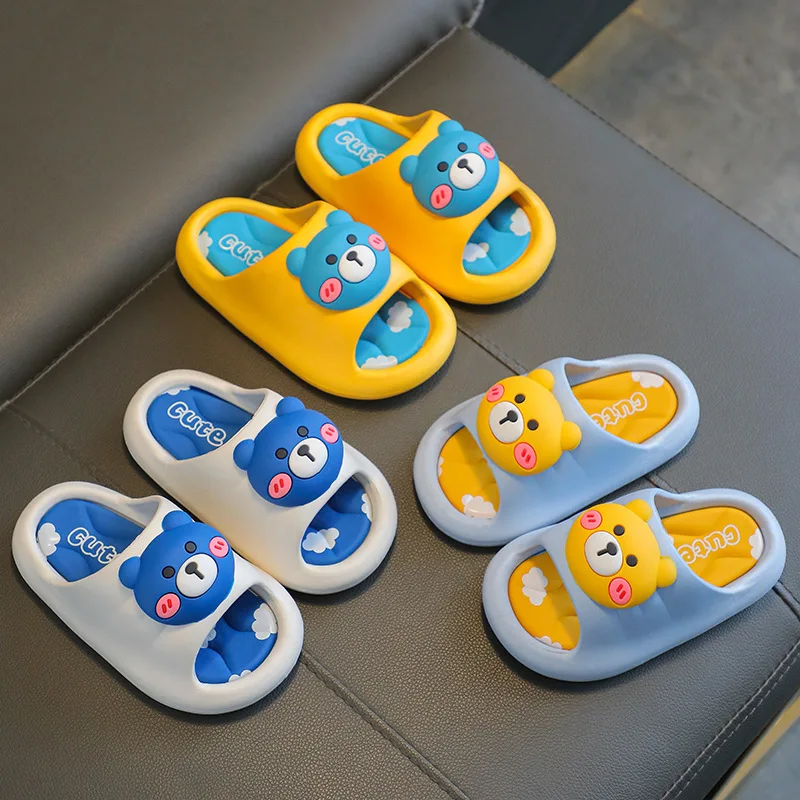 Kids slippers cartoon cute bear summer non-slip thickening cute baby slippers girls kindergarten boys shoes