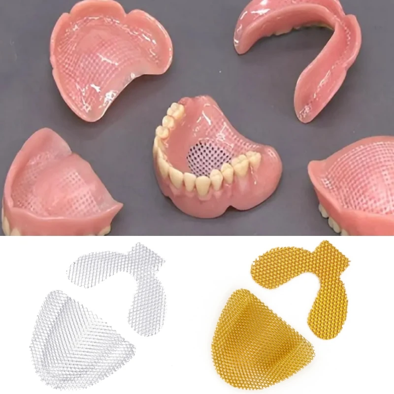 

20Pcs Upper Lower Denture Reinforcement Mesh Palatal Dental Impression Metal Net Trays for Acrylic Partial Denture