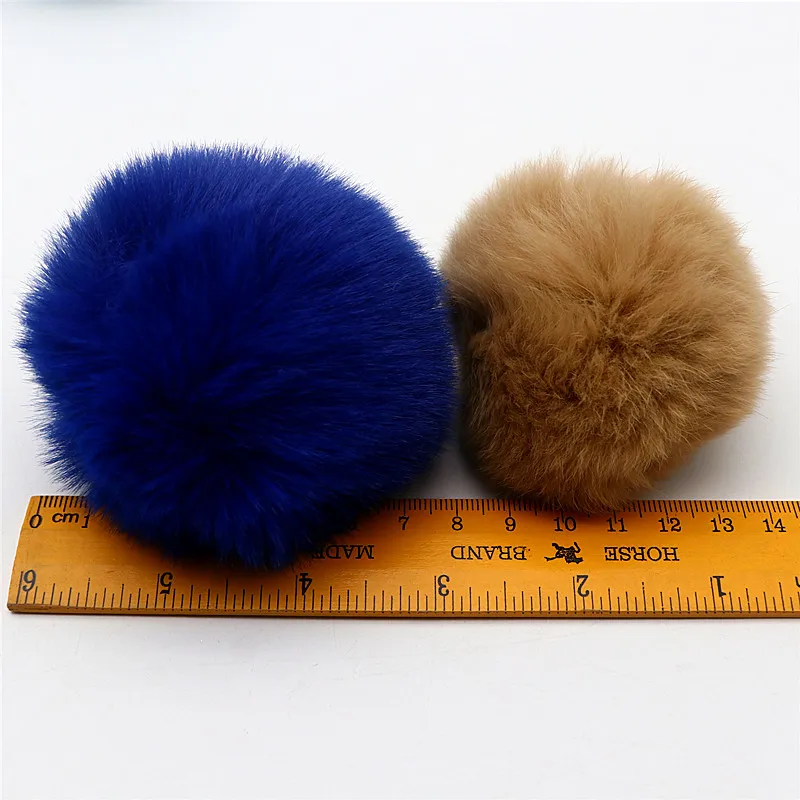 15pcs Fluffy Soft Imitation Rex Rabbit Pom Pom Faux Plush Pom Pom DIY Keychain Backpack Pendant Home Decor Pompom 5-8cm