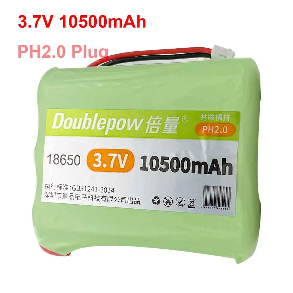 3.7 V 18650 bateria litowa 10500mAh ładowalny akumulator megafon głośnik płyta ochronna + wtyczka PH2.0