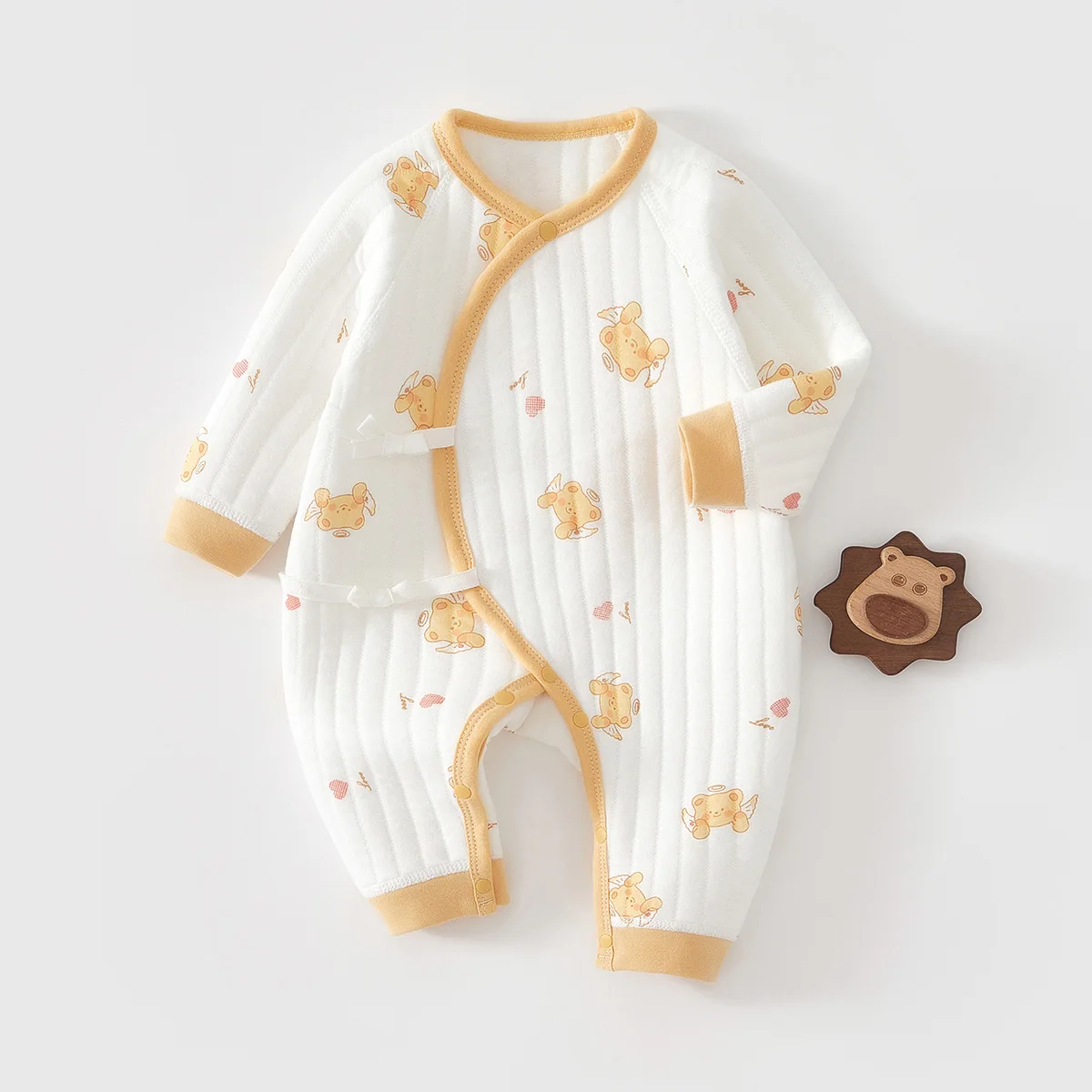 طفلة لينة القطن الخالص بذلة الوليد الرضع 0-6 أشهر ربيع الخريف اليومية رومبير بيبي بوي تصميم جديد لطيف ارتداءها #3