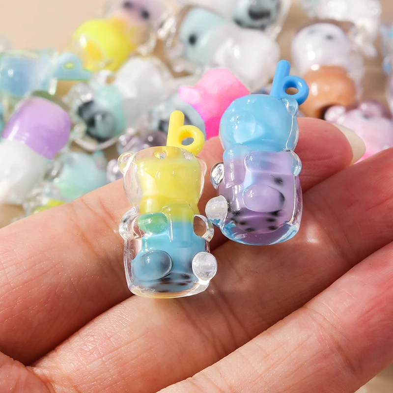 Leslie 10 Stück Gemischte Stile Sommer-Glasfläschchen mit Perlen-Muschel-Anhängern für DIY Ohrringe, Schlüsselanhänger, Halsketten und Schmuckherstellung – Detail 13