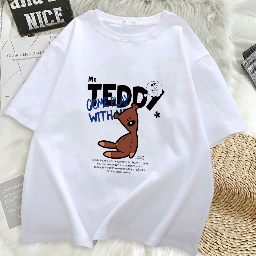

Letter Printing Oversized Short Sleeve Women TShirt Man Hip Hop Short Sleeve Streetwear Vintage T-shirt Clothes Loose Tee