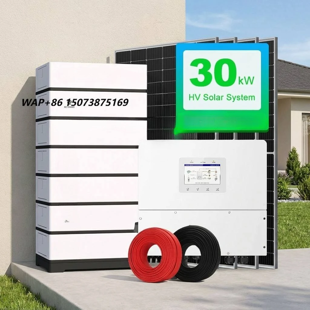 Solar Power System Full Set 30kw Solar System with Three Phase Hybrid Inverter and High Voltage Lithium Battery for Home