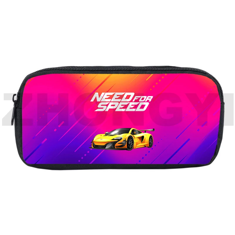 Hot Game Need for Speed 3D Pencil Case Large Capacity Canvas Cosmetic Box Lipstick Bag NFS Anime Pencil Pouch School Supplies