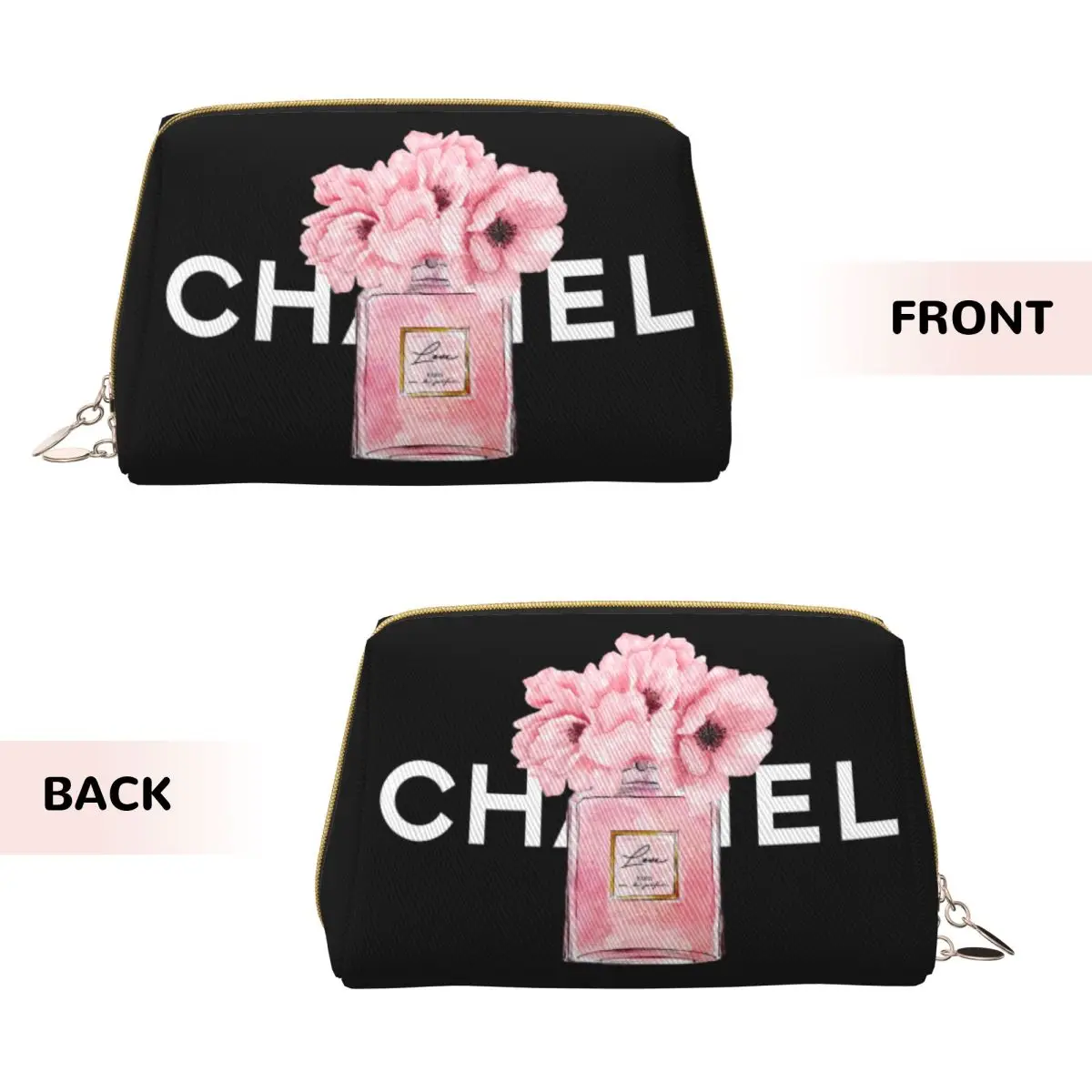 Women Luxury Perfume Brand Cosmetic Bag Fashion Brand Letter Flower Leather Makeup Bags Pouch Washbag