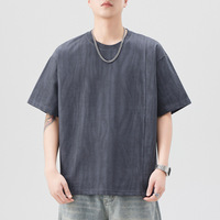#8289 Short Sleeve T Shirt Men Cotton 85% Loose Tie Dye T Shirt O-neck Vintage Streetwear Hip Hop Tshirt Purple White Gray