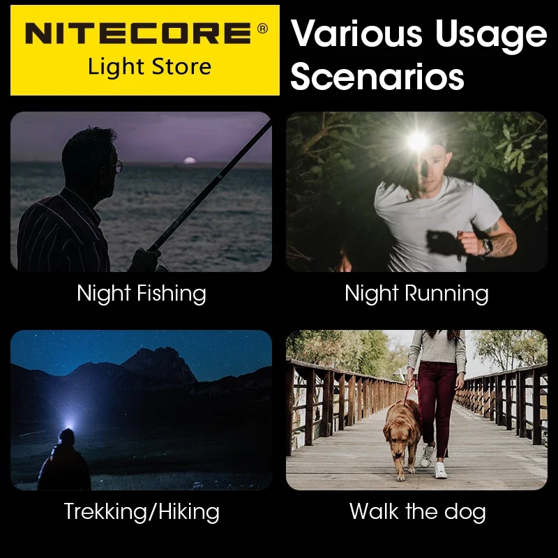 Original NITECORE NU11 Cap Light Intelligent IR Motion Sensor Clip-on 90° Adjustable Angle + Battery Lamp Night Fishing Trekking