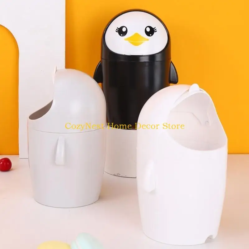 

92MF Desktop Mini Penguin мусорное мусорное ведро с крышкой домашняя спальня общежитие