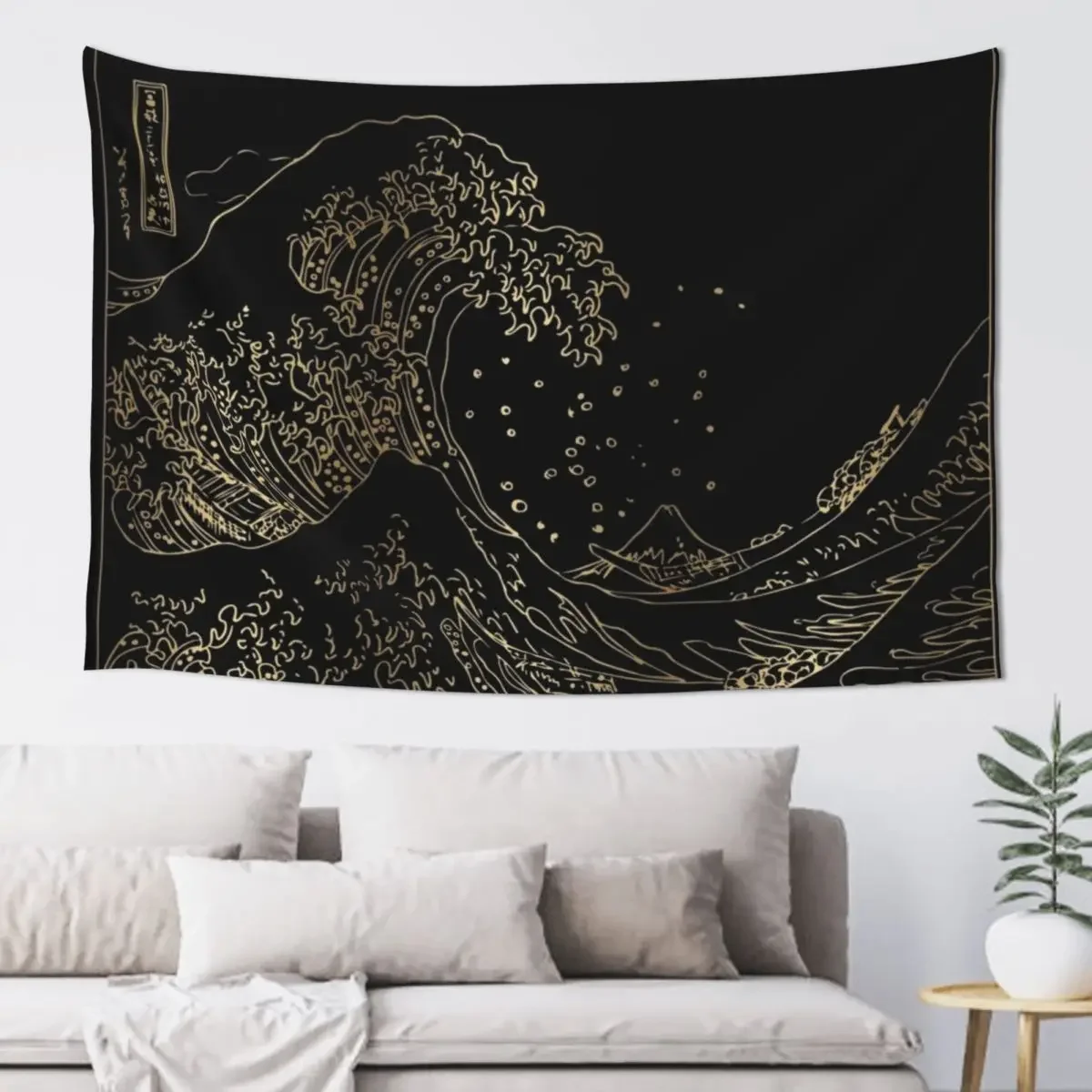 Great Wave Gold Tapestry Decoration Pictures Room Wall On The Wall Hanging Wall Carpet Tapestry