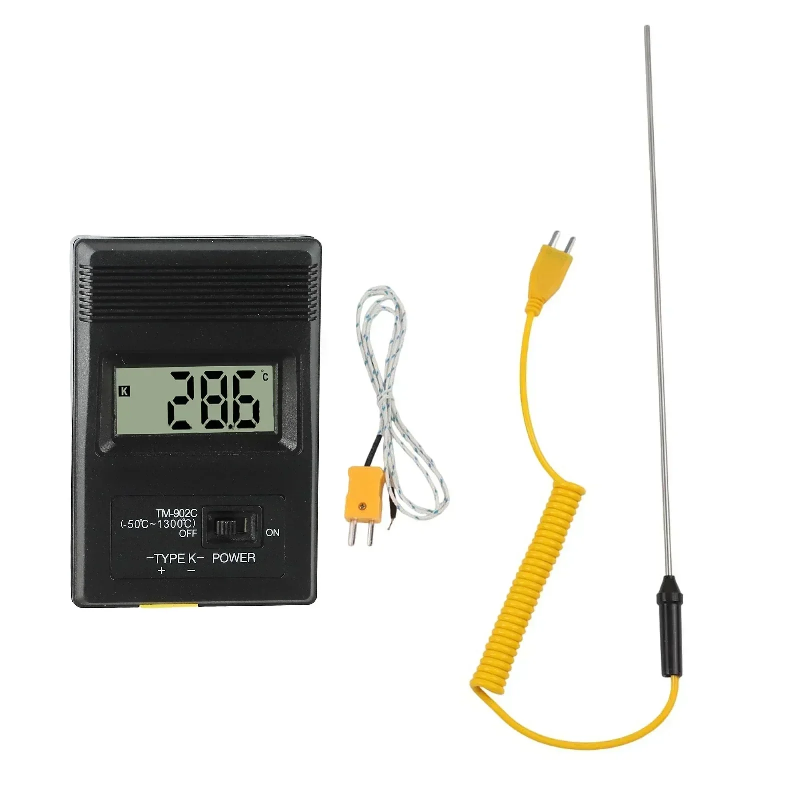 

TM-902C Цифровой термометр K-типа, ЖК-дисплей и зонд термопары 30 см, совместимый с большинством измерений температуры K-типа