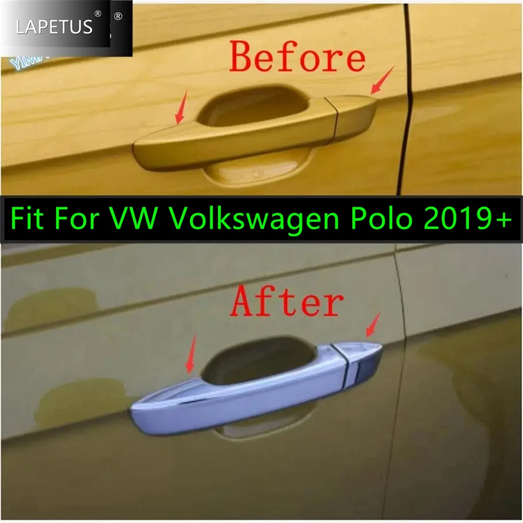

Side Door Handle Cover Trim Fit For VW Volkswagen Polo 2019 - 2023 Chrome Car Styling Exterior Refit Decoration Accessories