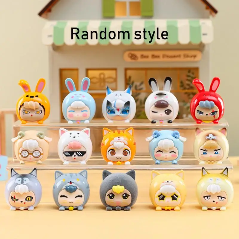 Cute Dashboard Figure Model Anime Figure Miniature Cute Figure Random Style Collectible Figurines Car Decor Cartoon Model Small