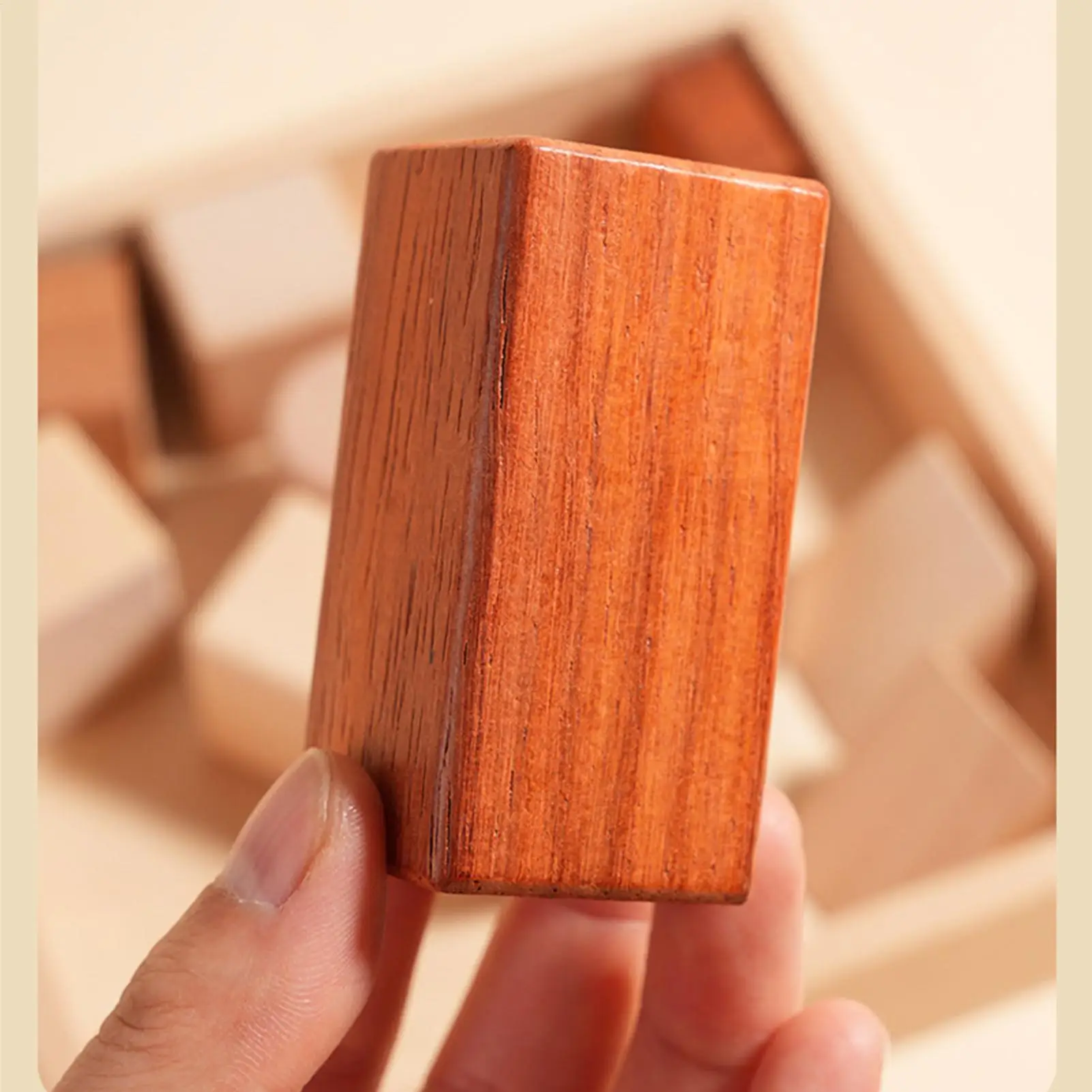 Juego de bloques de madera, juguete educativo de aprendizaje para niños pequeños, juguete de aprendizaje de bloques de madera Natural para juegos preescolares, juego para bebés