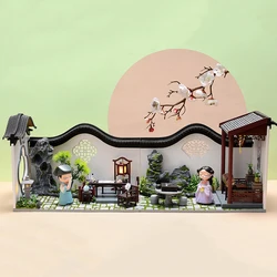 DIY Wooden Doll Houses Miniature Building Kits with Furniture Chinese Courtyard Casa Assembled Dollhouse for Adults Xmas Gifts