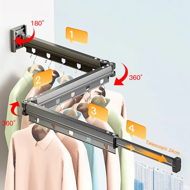 

Foldable drying rack drying rack retractable wall-mounted drying rack
