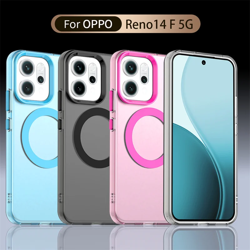 Magnetic For oppo Reno14 F 5G Case oppo Reno14 F 5G Cover Bumper Matte PC Magsafe Wireless Charging Phone Cover oppo Reno14 F 5G