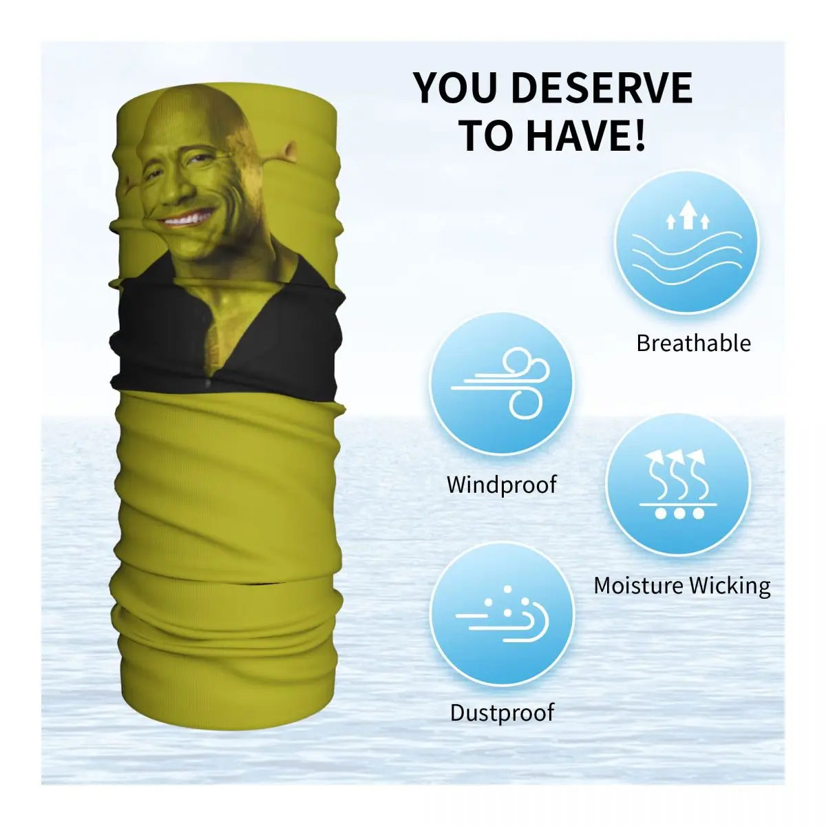 Maska na twarz typu bandana z motywem Dwayne'a The Rocka Johnsona, wiatroodporna, dla kobiet i mężczyzn, The Rock Muscle Man, nakrycie głowy, kominiarka