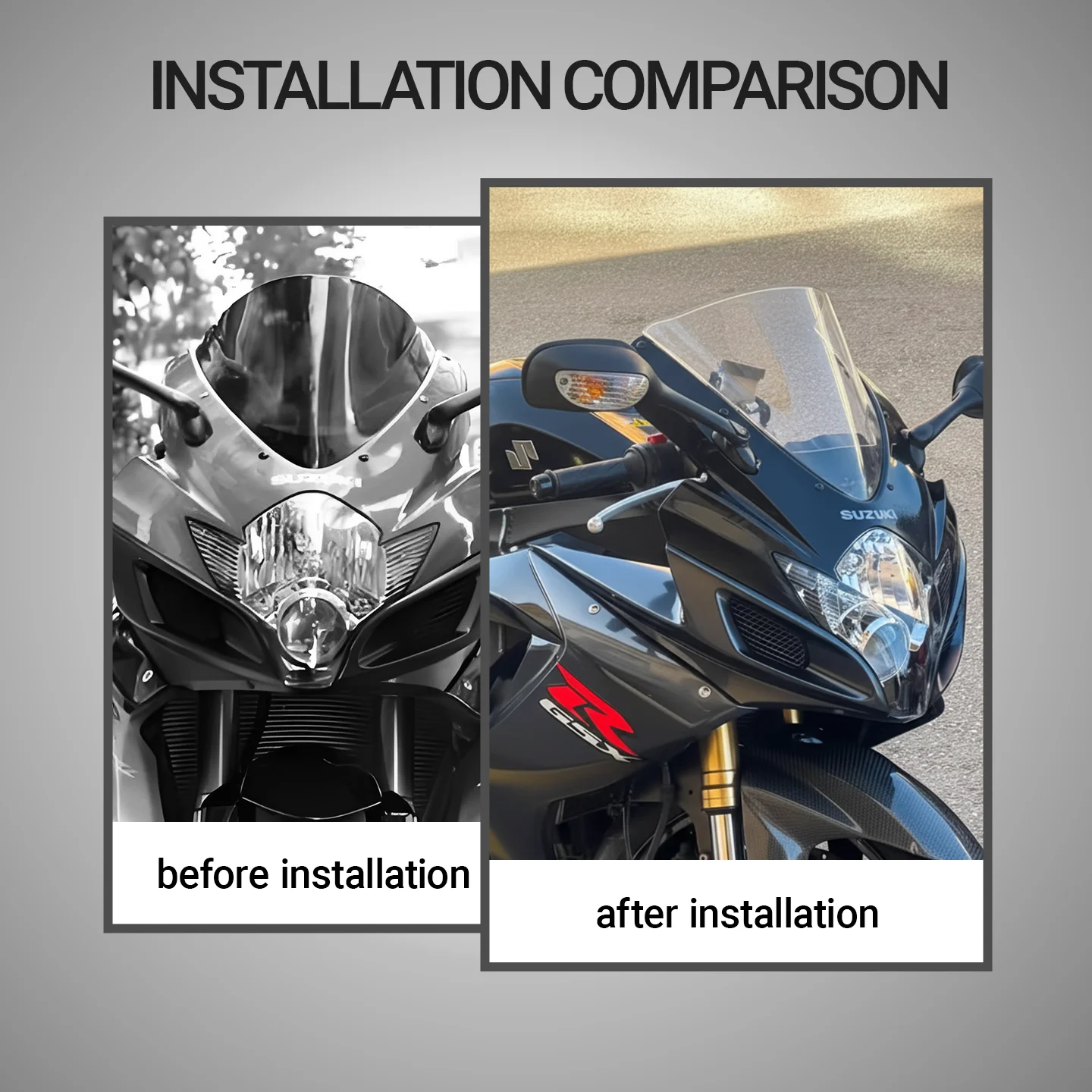 GSXR600 الزجاج الأمامي لسوزوكي GSXR600 GSXR750 الدراجات النارية فقاعة مزدوجة الزجاج الأمامي GSXR750 الزجاج الأمامي هدية 2006-2007 #2