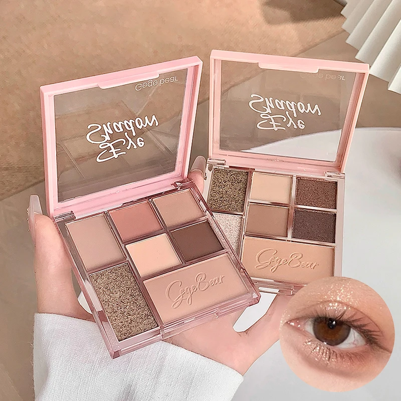 Bandeja de sombra de ojos de 7 colores, paleta de baja saturación, brillo mate nacarado, pigmento de ojos coreano, bandeja de sombra de ojos, paleta de maquillaje de ojos duradera