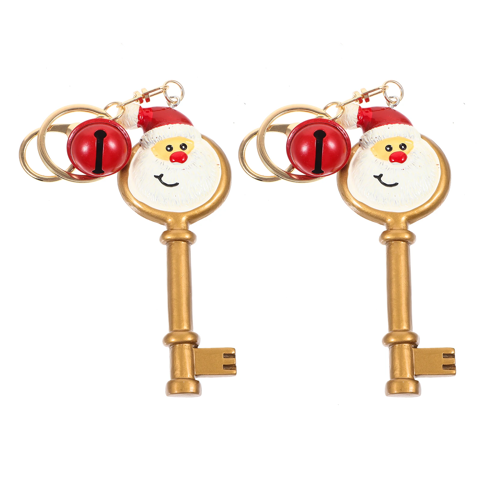 

2Pcs Christmas Ornament Hanging Adornment Decorative Plastic Festival Gift Home Wall Door Cartoon Santa Claus Key Lightweight