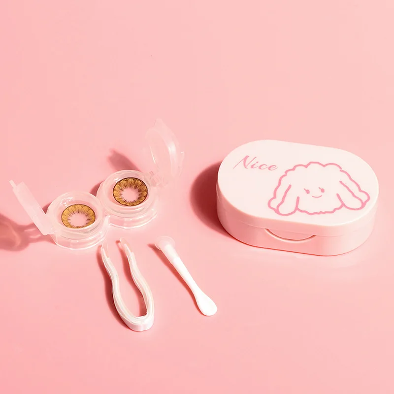 Cartoon Animal Rabbit Contact Lens Case Plastic Hard Contact Lenses Box Cute Eyeglass Case Lens Container Christmas Gift