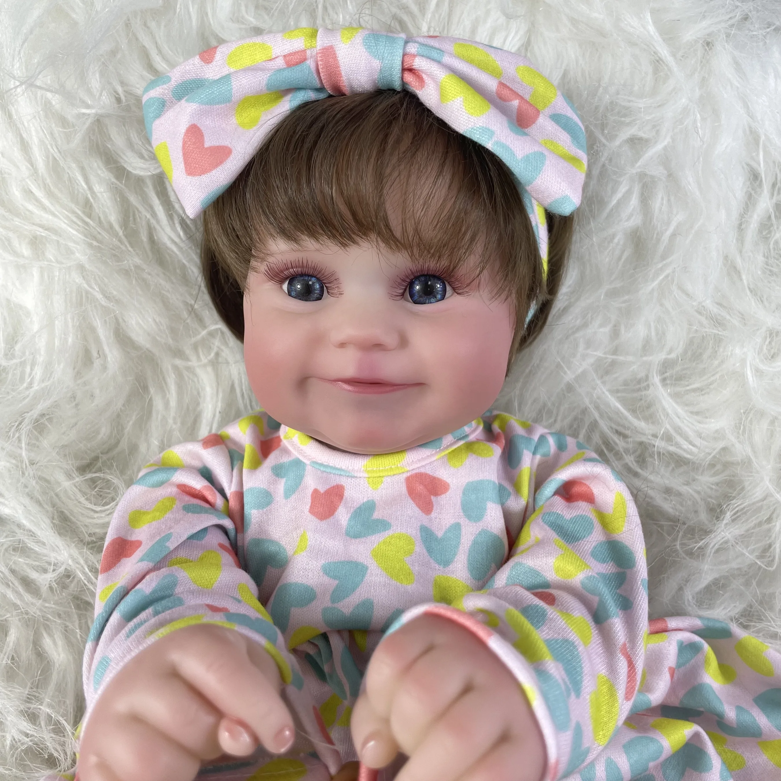 

20 Inch Maddie Full Silicone Vinyl Reborn Dolls Girl Washable Body Newborn Doll With Rooted Hair Best Christmas Gift For Kids