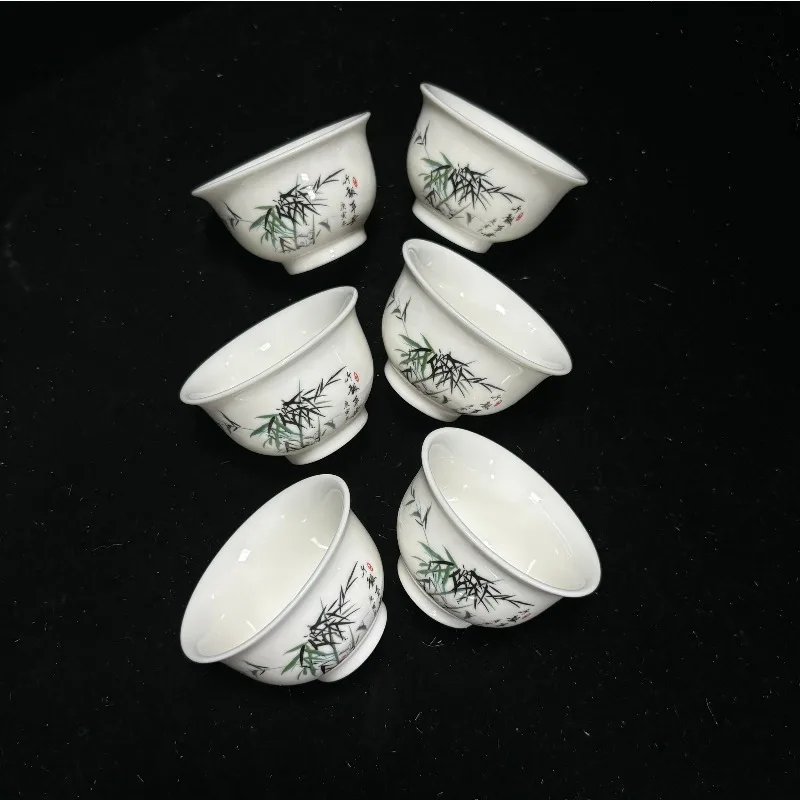 6Pcs/set Hand-painted Landscape Painting Teacup Handmade Boutique Master Cup Chinese Teaware Supplies Tea Ceremony Accessories