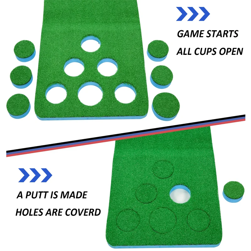 Aangepaste Mini Golfbaan Oefenen Buiten Binnen Putting Green Kunstgras Putting Mat 12-gaats Golfmat Spelset
