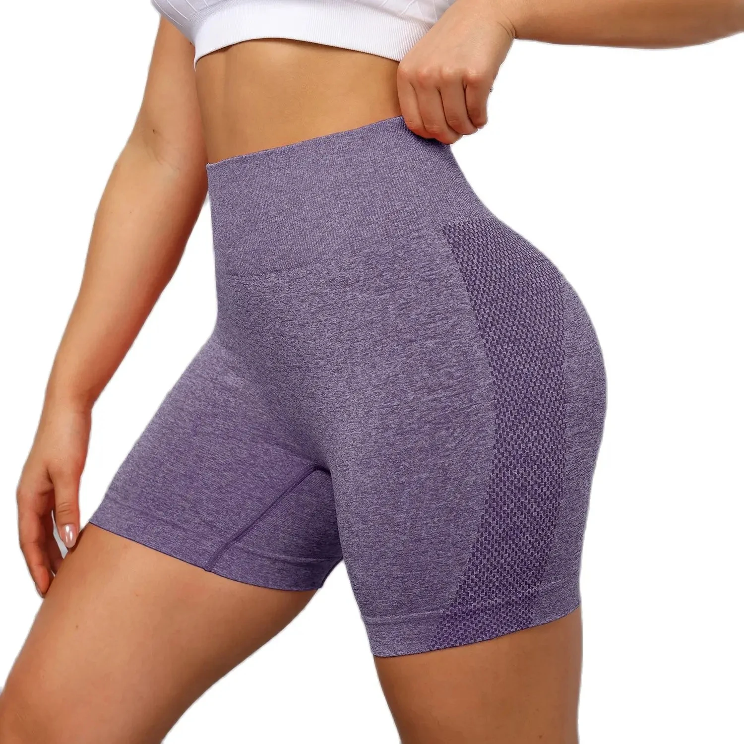 

Seamless Yoga Shorts for Women High Waist Slim Cycling Tight Butt Lifting Fitness Shorts Female Elastic Activewear