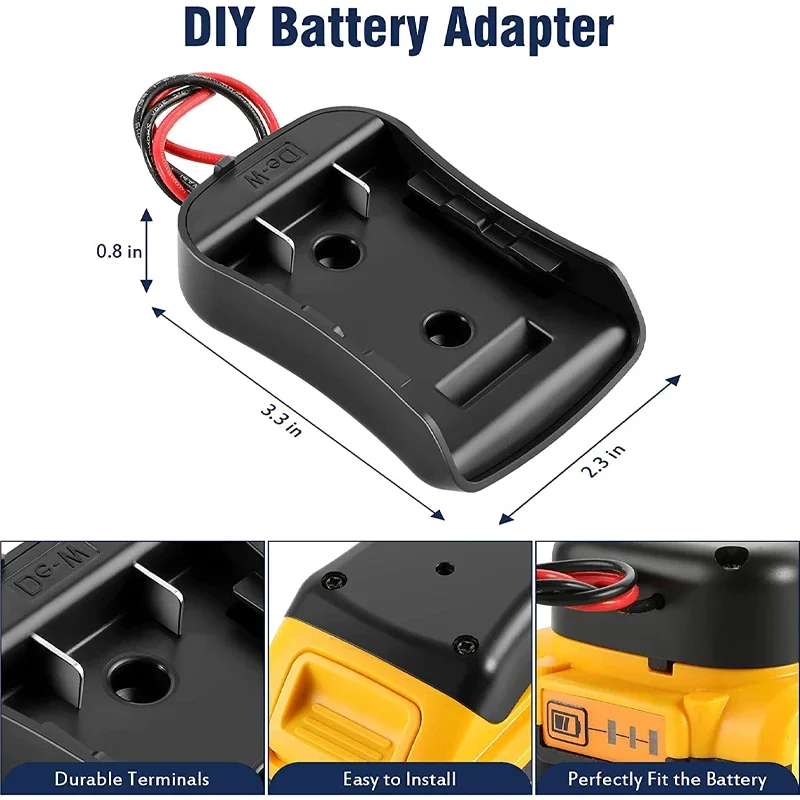 Battery adapter for DeWALT 18V/20V Battery Dock Power Connector With 14 Awg Wires Connectors Adapter Tool DIY Accessories