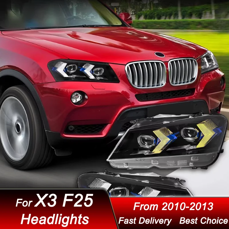 Hot Car Headlights For BMW X3 F25 10-13 new style LED Headlamp Assembly Upgrade High Configure Projector Lens Accessories Kit
