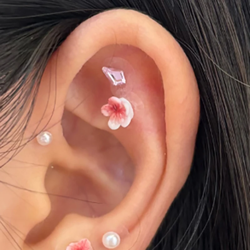 

Модный бант, красочные цветы, стразы, наклейки для ушей, наклейки для ушей, акупунктура, аурикулярные наклейки для ушей, массаж