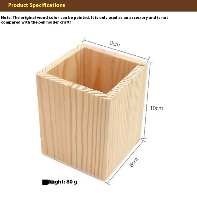 Pine wood round pen holder Wholesale Solid Wood Pen Holder HandmadeDIYPen Holder Ultra-light Clay Snowflake Mud Wooden Mold