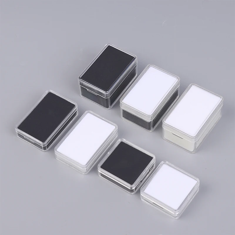 1 PCS Bare Diamond Storage Box Plastic Diamond Display Case Colored Gem With Double Inner Cushion Bare Stone Box