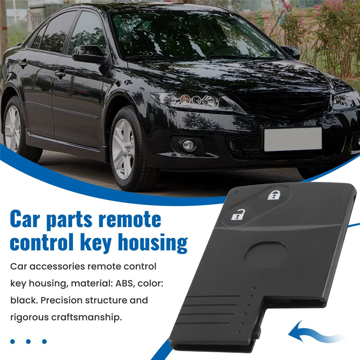 2 Button Smart Card Remote Key Shell Case for 5 6 -7 -9 RX8 Miata