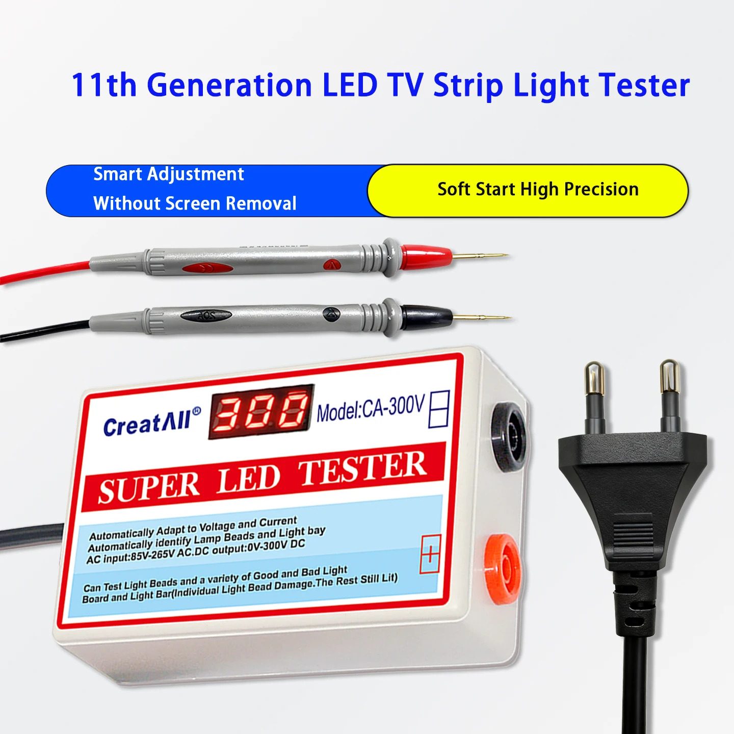 11th Generation LED TV Tester Multifunctional LED Strip Test Tool No Screen Removal 0-300V for TV Maintenance
