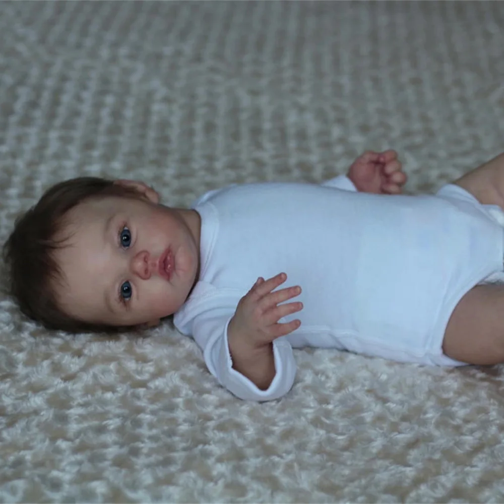 

18"/45cm Realistic Reborn Girl Baby Doll Full Body Vinyl Silicone 3D Hand Painted Newborn Gift Birthday Gift Christmas Gift